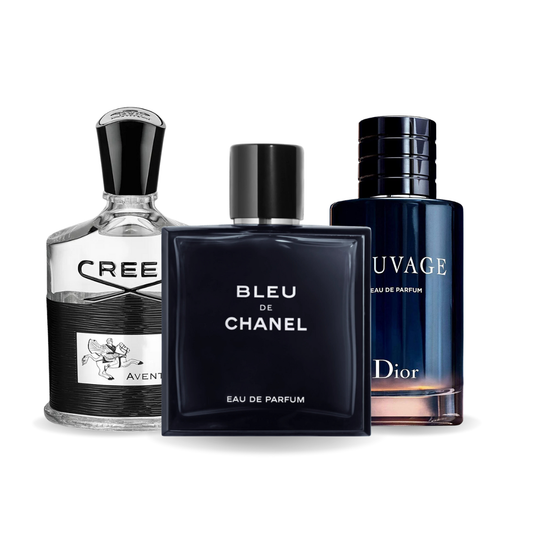 Set de 3 parfumuri Creed AVENTUS, BLEU DE CHANEL, Dior SAUVAGE 100ml