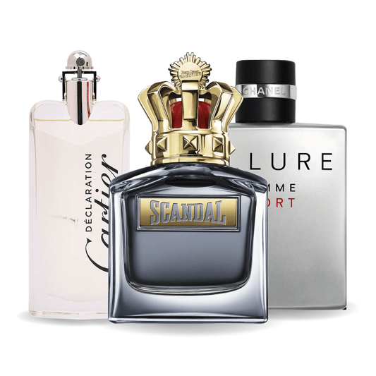 Set de 3 parfumuri Allure Homme Sports, Jean Paul Gaultier Scandal, Cartier Declaration 100ml